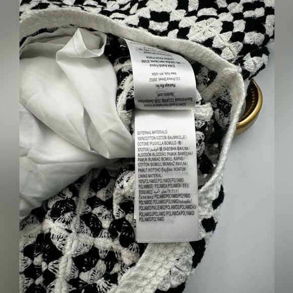 🆕 FARM Rio 🧿 NWOT Patch Crochet Black & White Monochrome Mini Dress - Size M - Picture 14 of 16